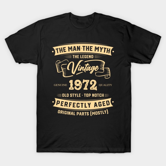 The Legend Vintage 1972 Perfectly Aged T-Shirt by Hsieh Claretta Art